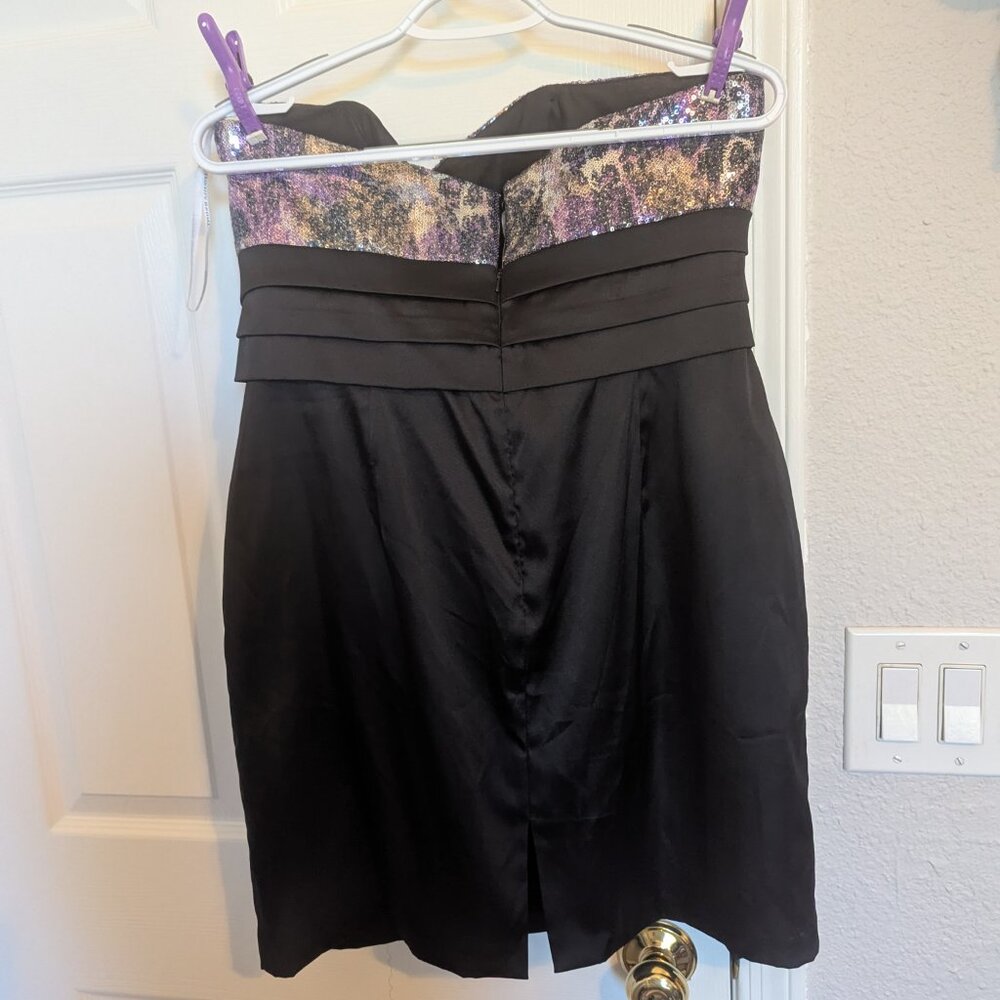 ELEGANT Strapless Sequin 2 PC Dress | 12 | Mini & Overskirt | EUC | PROM READY - Picture 5 of 12